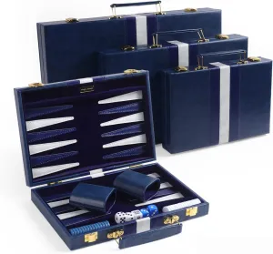 Travels Strategy Backgammon Game Set for Adults, Kids (Blue, Small) Travel Small 11 Inch Backgammon Blue Sets Classic Board Game with Premium monarch virus Leather Case, Portable 