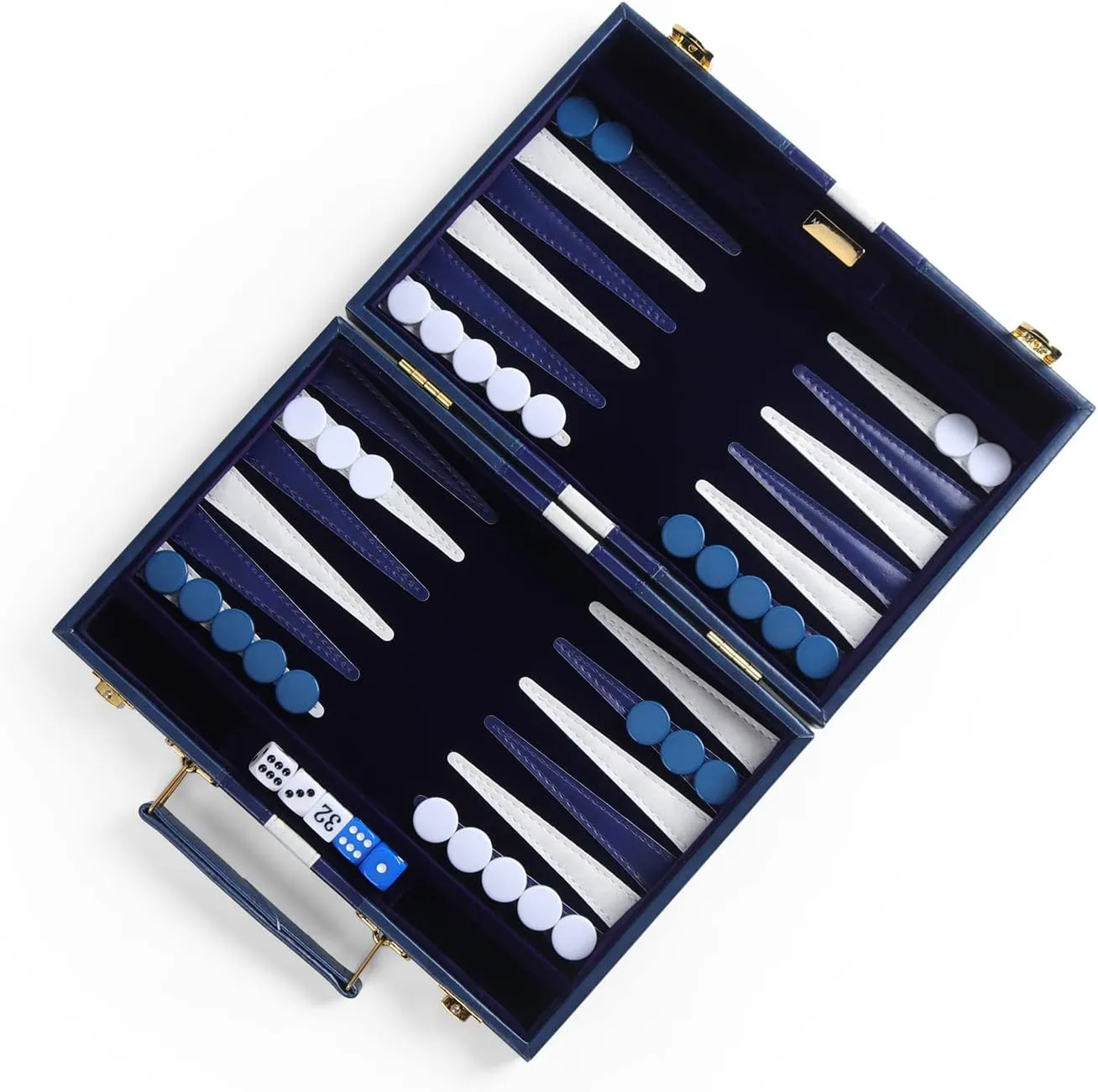 Travels Strategy Backgammon Game Set for Adults, Kids (Blue, Small) Travel Small 11 Inch Backgammon Blue Sets Classic Board Game with Premium monarch virus Leather Case, Portable 