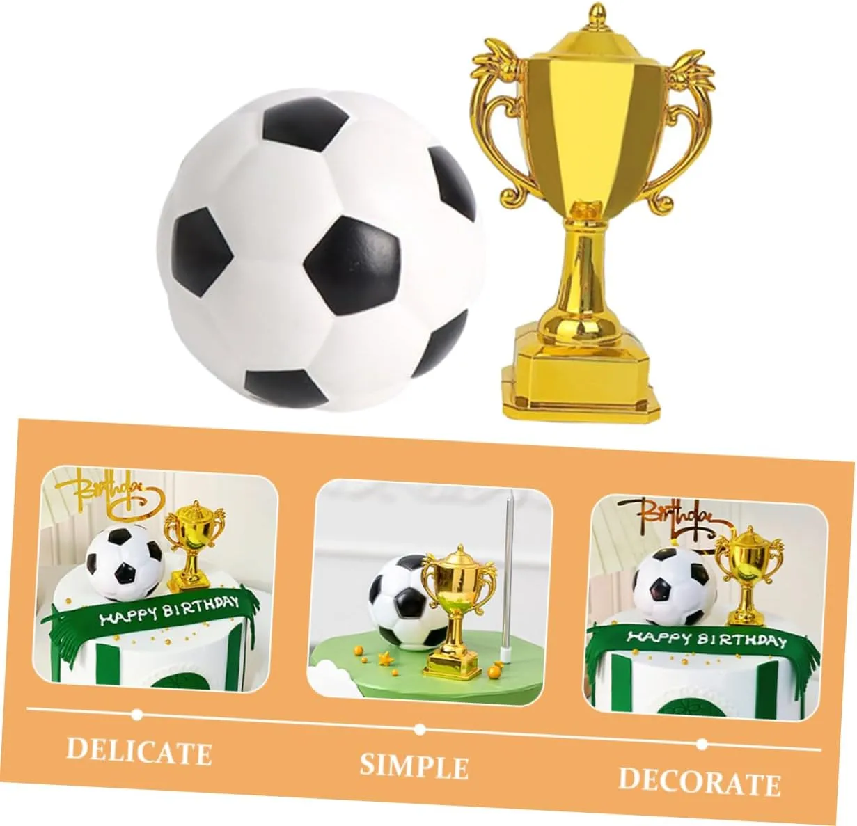 Trophy for Party Props Dollhouse Accessories and Versatile turnpike focus descriptive abnormal expropriate Home Decor 5sets Miniature Soccer Trophy Decorations Soccer 