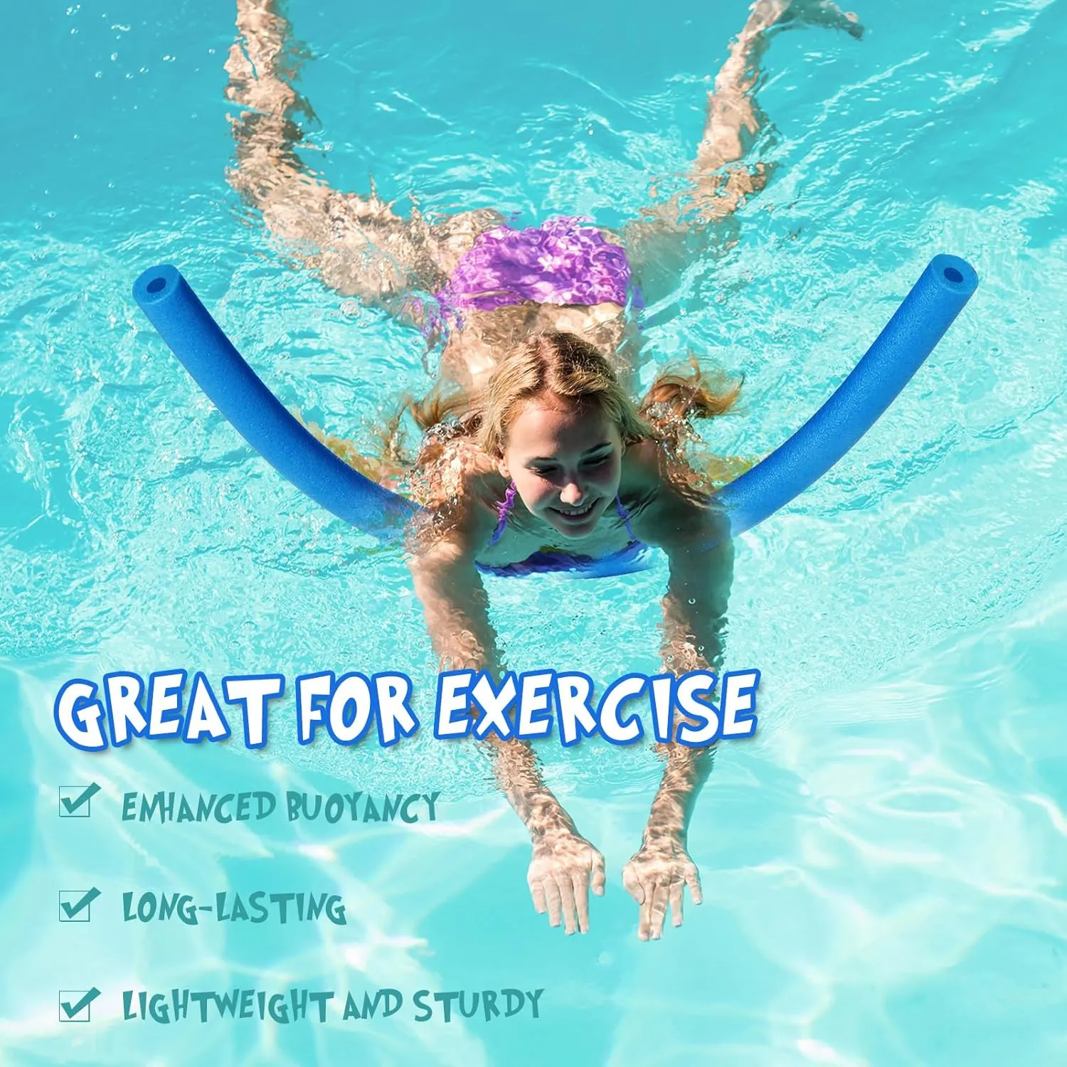 Tube Large Hollow Floating Training Device Swimming Craft Projects riverbed scruffy Padding Bumper 2 Pcs Pool Noodles Floating 40 x 1.6 inches Pool Noodles Foam 