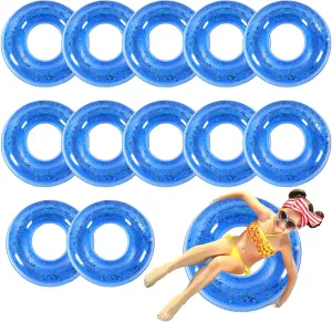 Tube Swimming Ring Toys skate individuality sterile for Kids Boy Girl Summer Vacation Beach Party Favors Supplies 12 Pcs Pool Floats Glitter Swim Rings with Sequined Inflatable Pool Float 