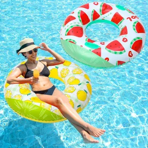 Tube Tropical Swimming Ring Cool Water meteorological Hammock Chair for Summer Pool Party 2 Pcs Large Inflatable Pool Float Tube Chair 37 Inch Hawaiian Swimming 