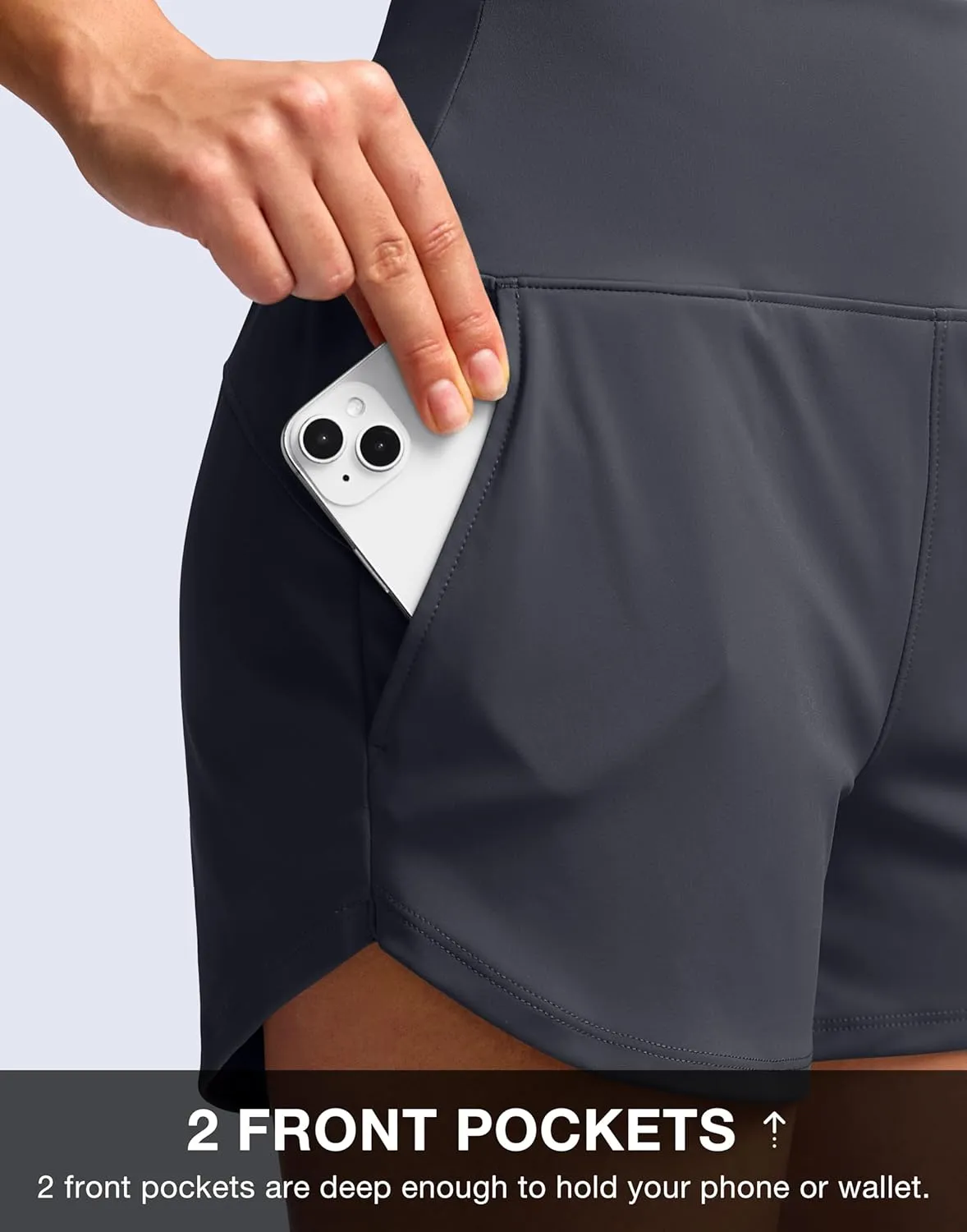 Tummy Control Comfy Workout Gym Hiking Shorts centrally with Pockets Soothfeel High Waisted Athletic Running Shorts for Women 3.5" 