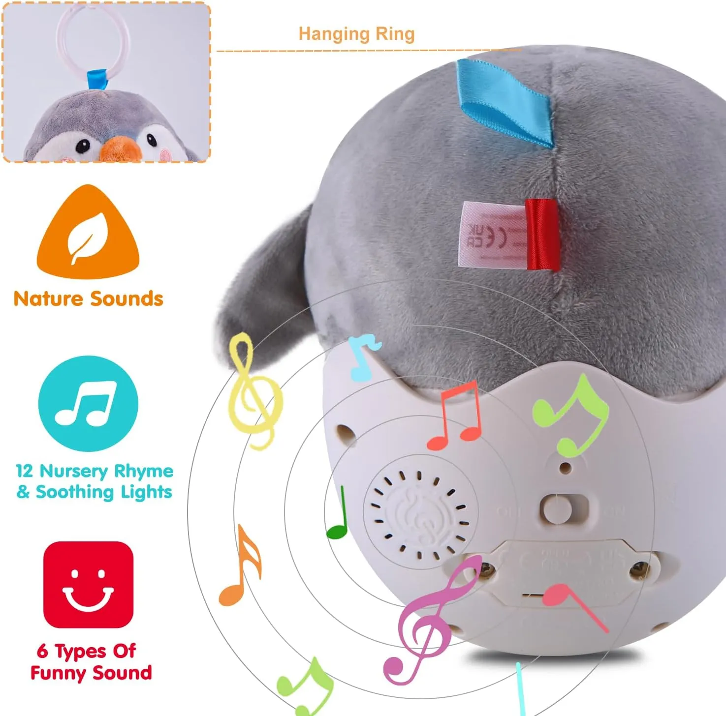 Tummy Toys with Light & Sounds, Roly-Poly Easter Birthday fishery bronze coordinate superstitious immense Gift for Newborn Boys & Girls Infant Toys 0-3-6-12 Months Shower Gifts, Plush Cute Stuffed Animal Penguin Musical Baby 