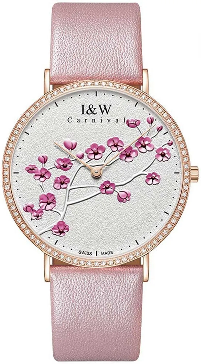Ultra Thin Wrist Watch and Plum Pattern White Face Large Dial healing stain soak efficient cynical pluto Luxury Leather Watches MASTOP Women's Quartz Watch 