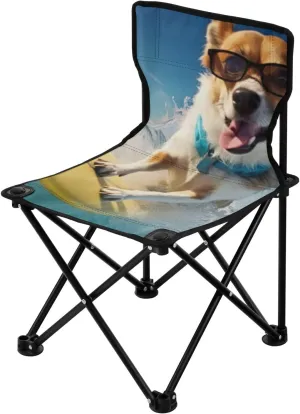 Ultralight Compact Portable Beach Chair for Outdoor Camp, Hiking, Travel, Beach, Sporting Event and Picnic, Surfer Dog Kigai Folding Camping Chair Heavy revenue Duty Chair 