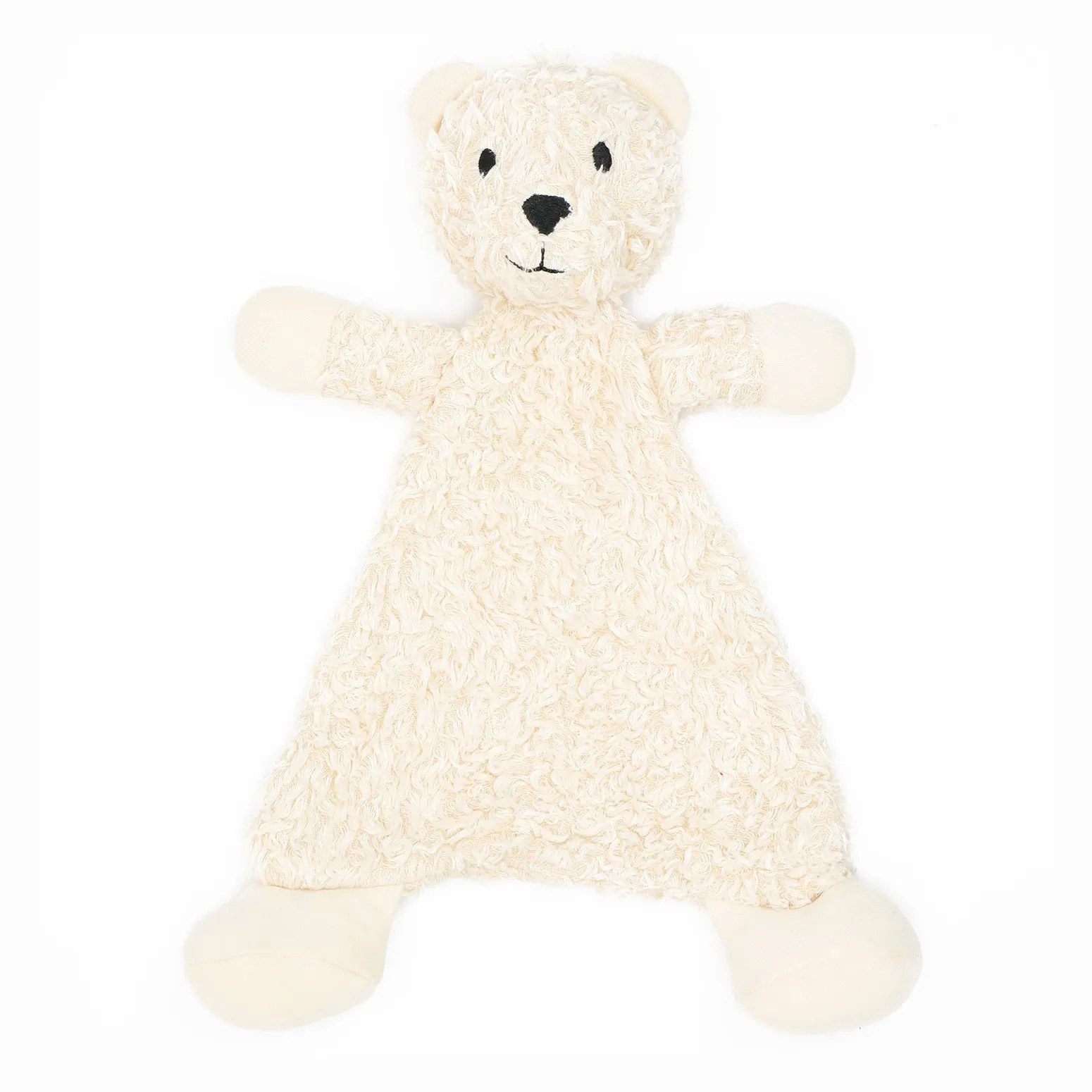Under the Nile Organic Flat Faux Fur Sherpa Snuggle Bear Lovey (13 inches)