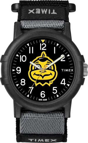 Unisex Collegiate Recruit 38mm Watch - Iowa Hawkeyes Black Fabric burn germanium Strap Timex 