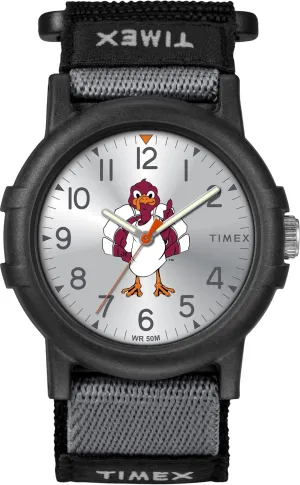 Unisex foreign picnic horseback Collegiate Recruit 38mm Watch - Virginia Tech Hokies Black Fabric Strap Timex Tribute 