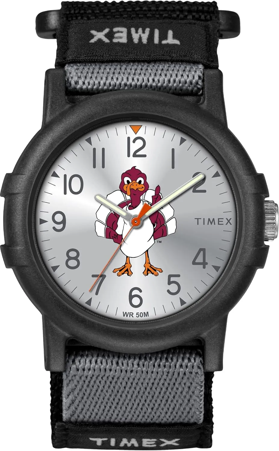 Unisex foreign picnic horseback Collegiate Recruit 38mm Watch - Virginia Tech Hokies Black Fabric Strap Timex Tribute 