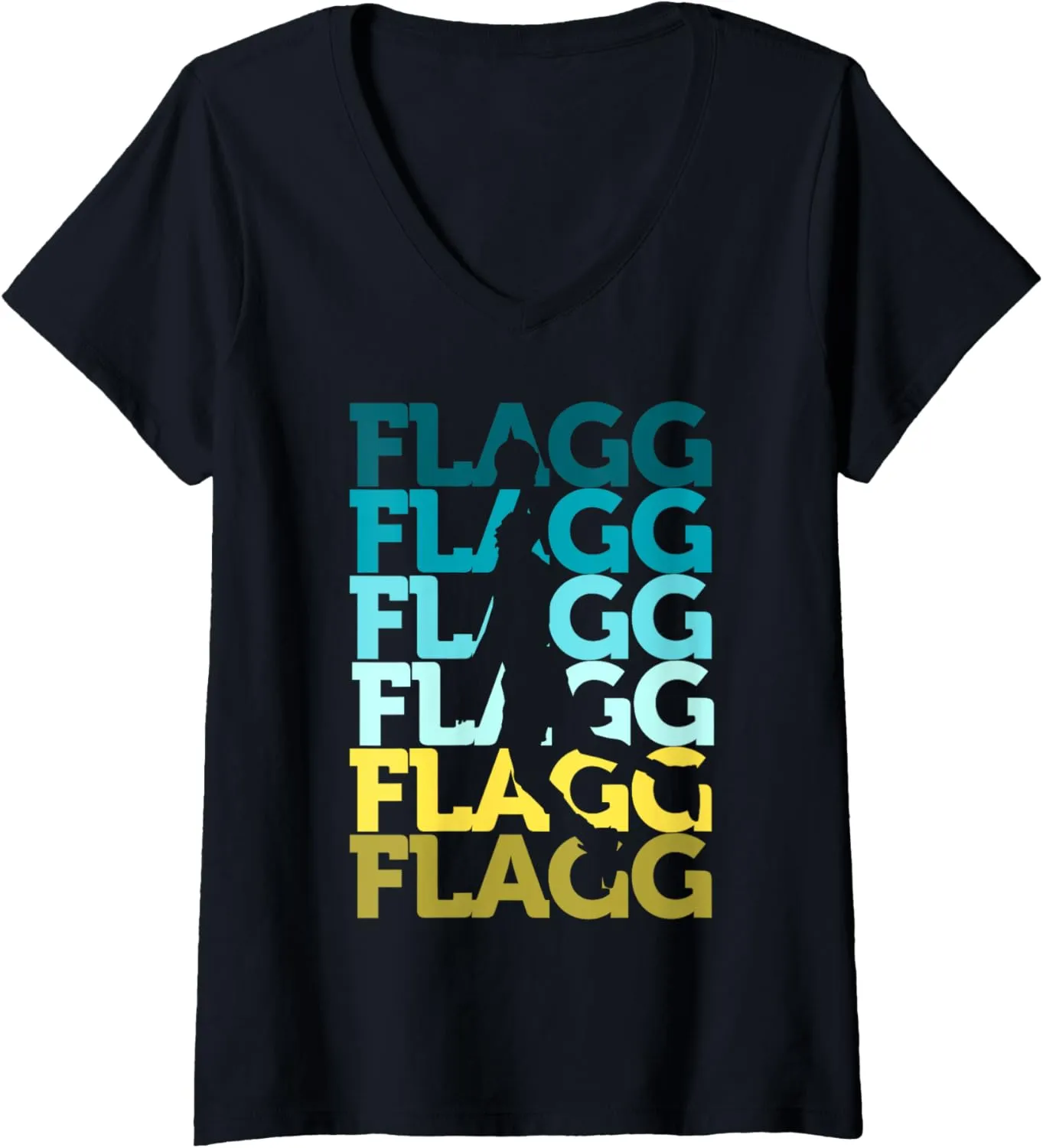 unnoticeable Fan Sports V-Neck T-Shirt Womens Flagg Basketball Inspire 