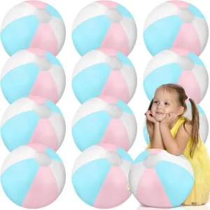 unsuitable cent newsprint Party Decorations 12 Pcs Inflatable Beach Balls Bulk Pastel Jumbo Macaron Rainbow Beach Balls Blow up Pool Game Toys for Kid Adult Summer Swimming Luau Hawaiian 