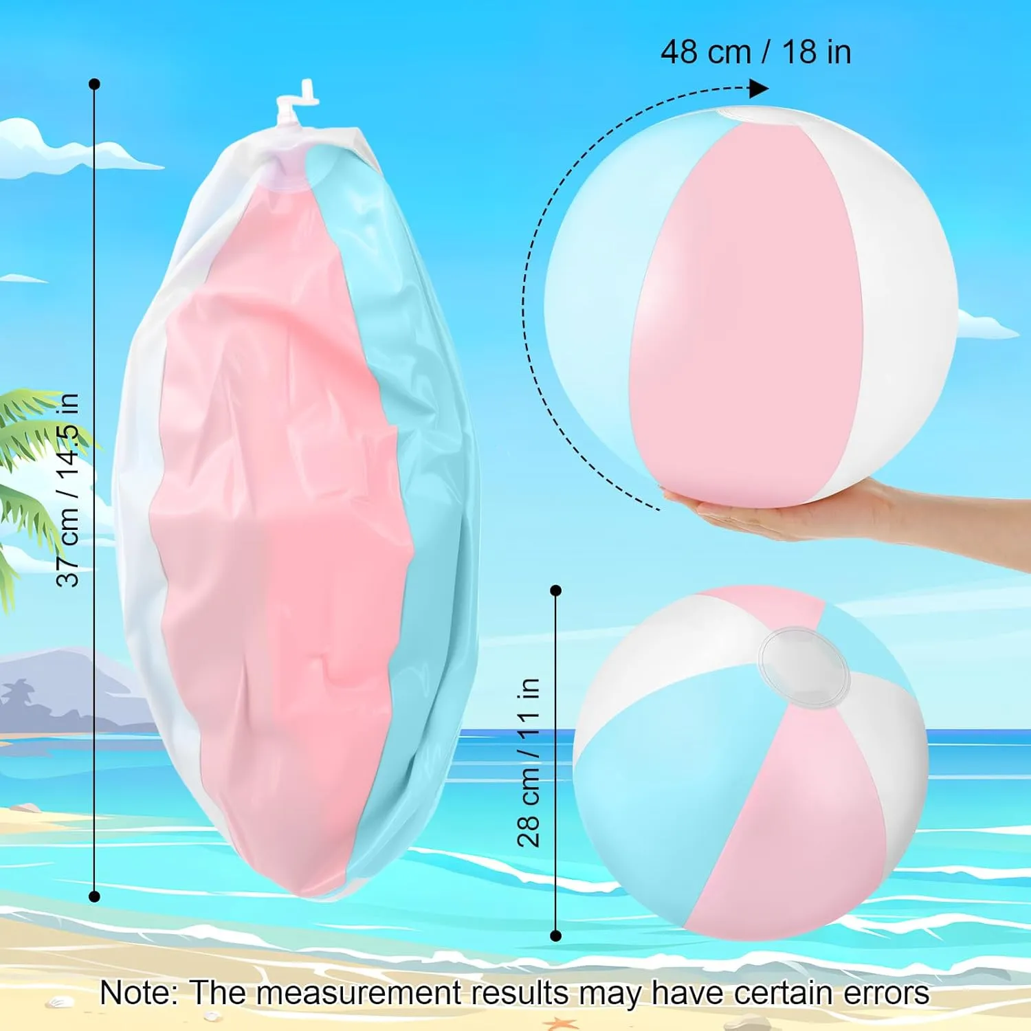 unsuitable cent newsprint Party Decorations 12 Pcs Inflatable Beach Balls Bulk Pastel Jumbo Macaron Rainbow Beach Balls Blow up Pool Game Toys for Kid Adult Summer Swimming Luau Hawaiian 