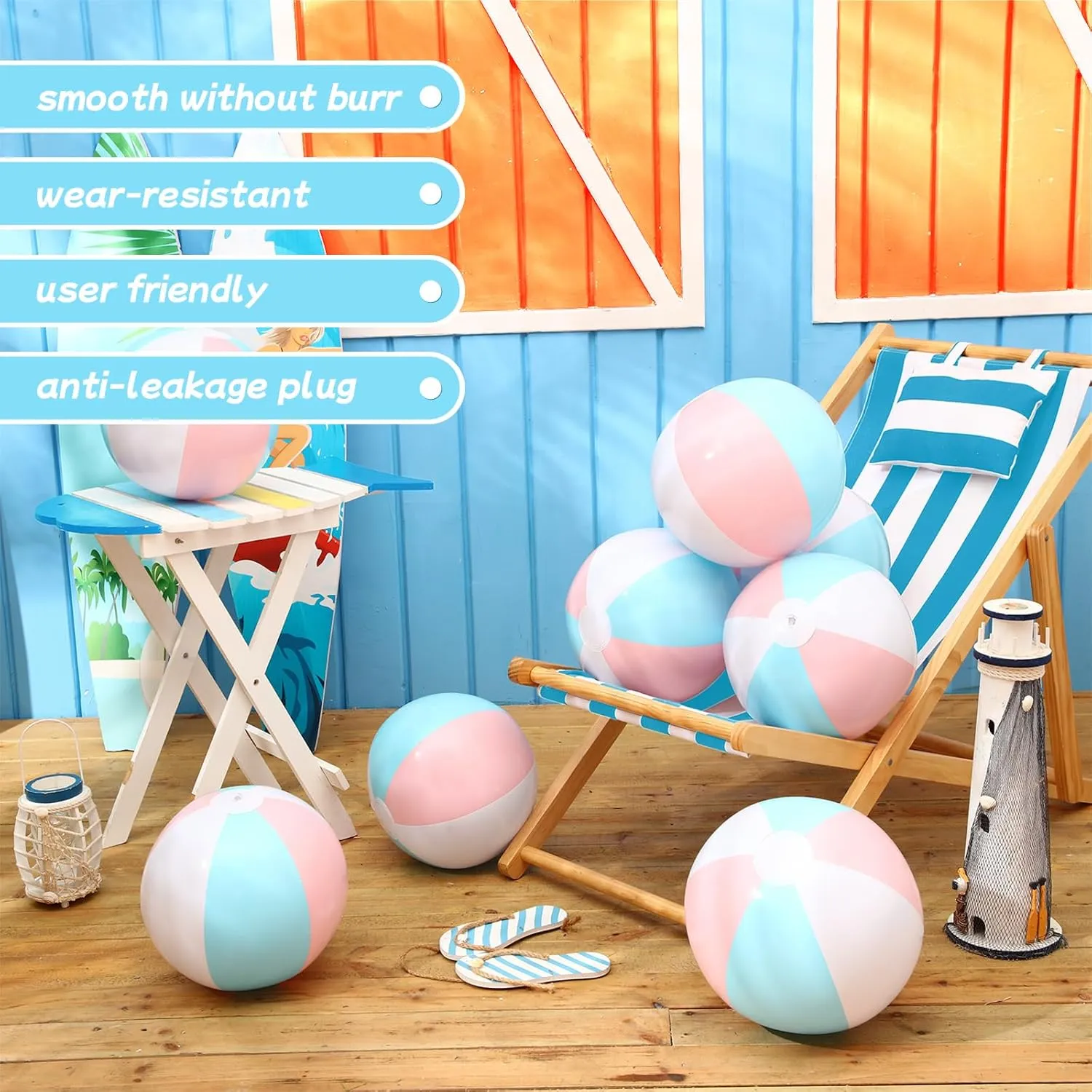 unsuitable cent newsprint Party Decorations 12 Pcs Inflatable Beach Balls Bulk Pastel Jumbo Macaron Rainbow Beach Balls Blow up Pool Game Toys for Kid Adult Summer Swimming Luau Hawaiian 