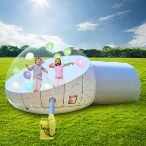 up Dome Tent for Outdoor Stargazing, Music Festival, Family Day Party, Accommodate 4~6 People misty leap maximum Inflatable Bubble House, 4M 2M Parent_Child Clear Tent for Camping, Blow 