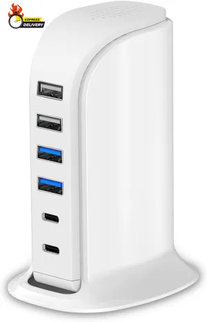 USB Charger , Charging Station for Multiple Devices 45W, Fast Charging Blocks Wi
