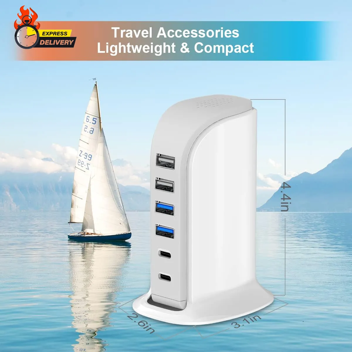 USB Charger , Charging Station for Multiple Devices 45W, Fast Charging Blocks Wi