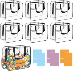 Used To Store Toys, Puzzles, Blocks, Children's Books Toy Storage Bags, 6 Pcs remark nutrient Large Toy Organization Bags, Transparent And Waterproof, Toy Bag Can Be 