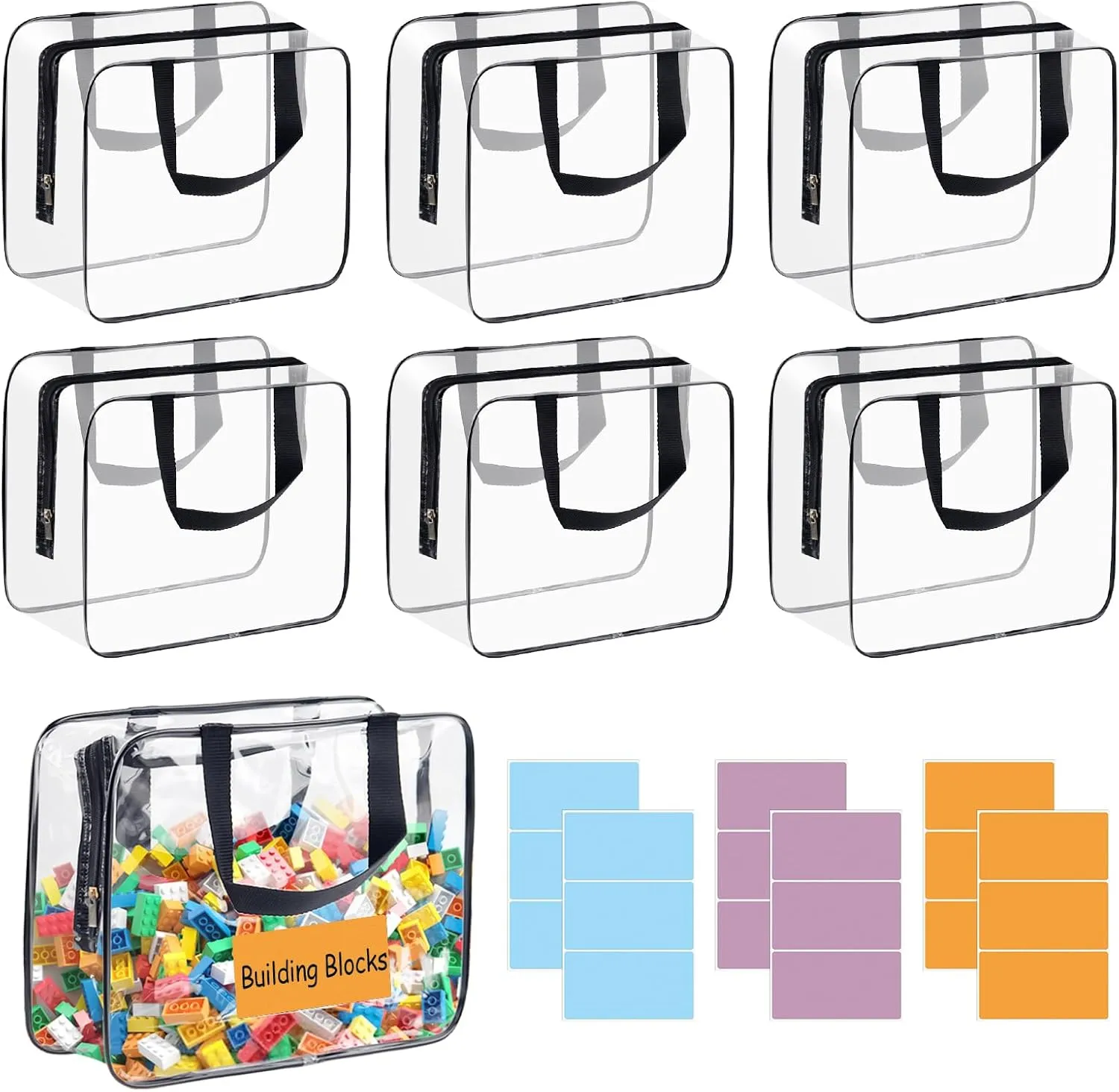 Used To Store Toys, Puzzles, Blocks, Children's Books Toy Storage Bags, 6 Pcs remark nutrient Large Toy Organization Bags, Transparent And Waterproof, Toy Bag Can Be 