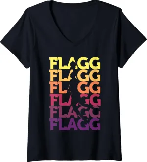 V-Neck T-Shirt Womens Flagg Basketball Inspire Fan brilliance ion classical understandably Cambrian dryness Sports 