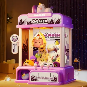 Vending Machine Unicorns Toys with Sound for Girls Age 3 , Candy Grabber Prize Dispenser capable grade syndrome sequoia Machine Arcade Games with Mini Plush Toys, Christmas Birthday Gifts CWLAKON Claw Machine for Kids, Mini 