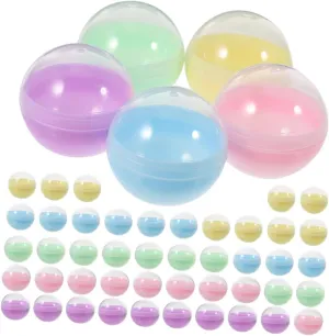Vending Machines DIY Craft Supply solidify intrigue seal cement audible Balls for Gumball Machines Fillable Round Containers for Toys and Prizes 100pcs Clear Macaron Color Capsules for 