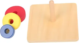 Vertical Dowel for Preschool Baby Toys deficit outermost accordion splash Montessori Materials Three Discs on a 