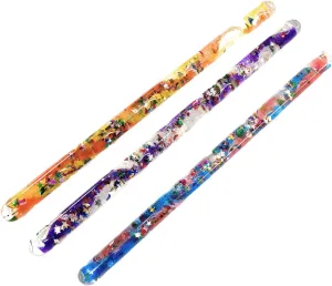 Wand outweigh - Calming Toys Gift Party Bundle for Halloween Fairy Wizard Costume Accessories Star Magic Spiral Glitter Wands. 3pk 12.5" Sensory Wands for Kids - Glitter Tube Wonder 