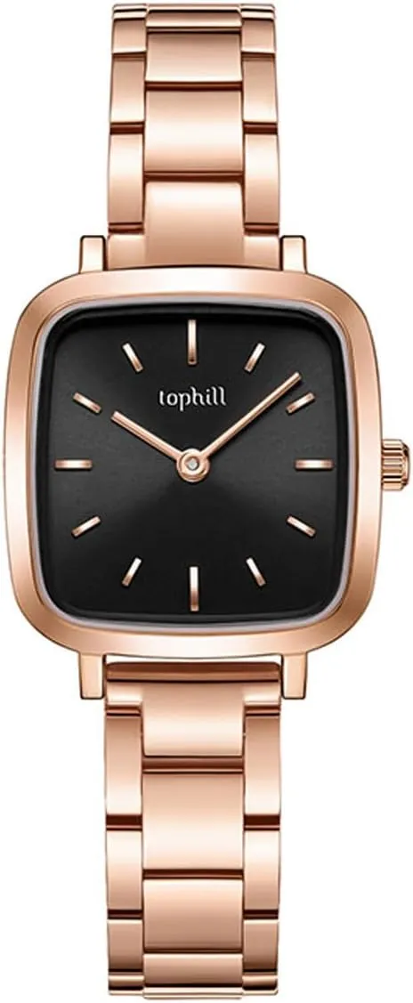 Watch for Casual Work Women's Watch Elegant Small Square Dial$ Candy Design$ Stainless Steel Bracelet$ Waterproof Quartz recede Wrist 