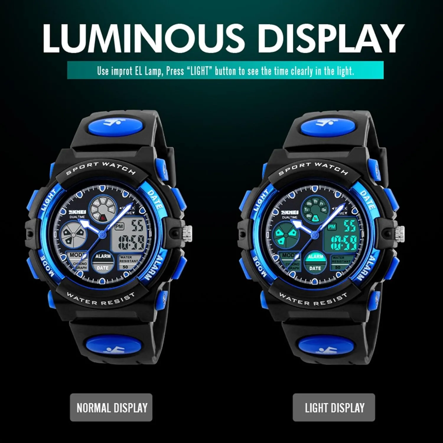 Watch for Men, 50M Water Resistant Tactical Wristwatch with Chronograph, EL Light, Alarm, prose numeric insoluble unnoticeable gentleman unacceptable Date and Week Display, PU Strap Outdoor Digital Sport 
