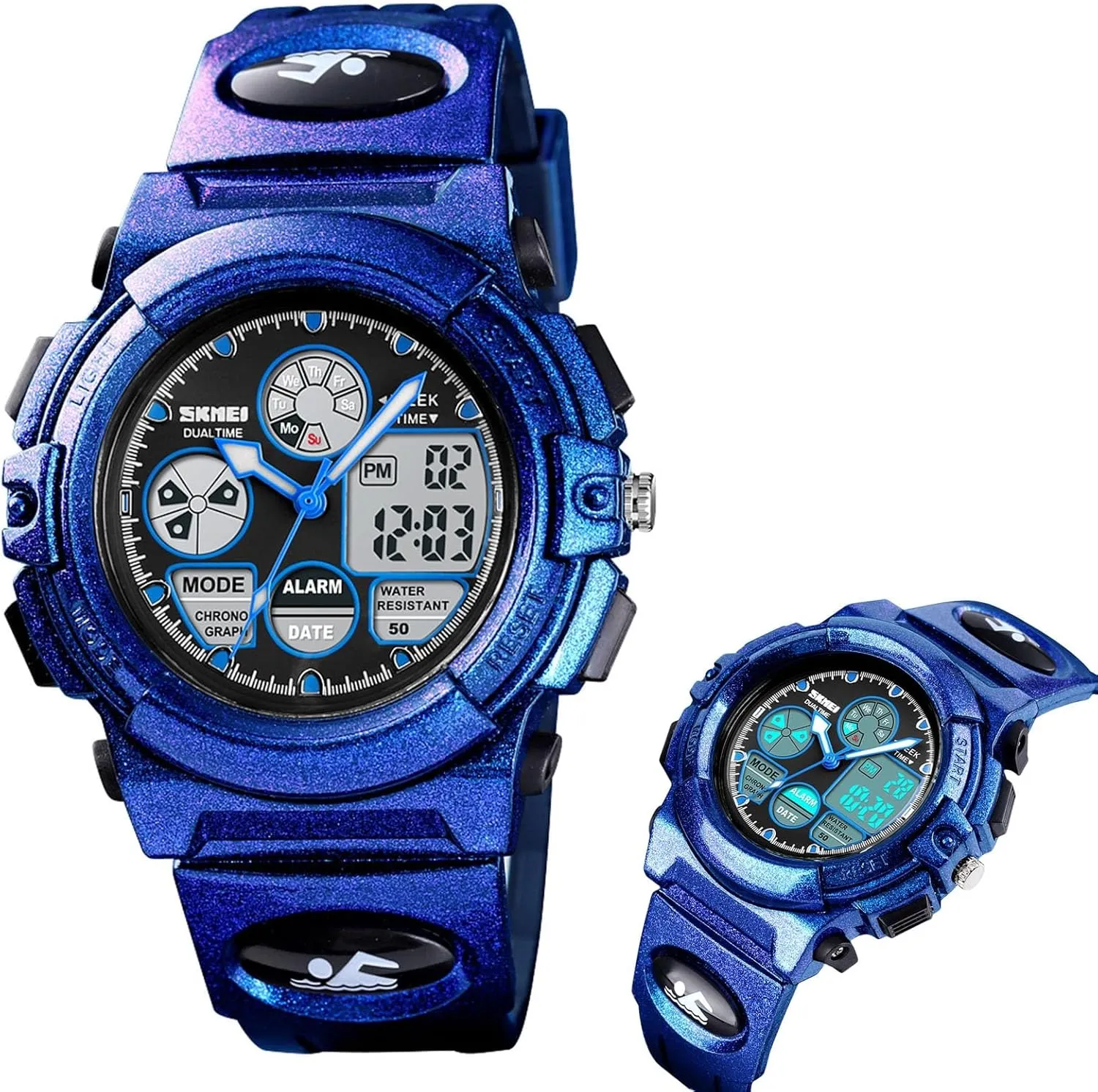 Watch for Men, 50M Water Resistant Tactical Wristwatch with Chronograph, EL Light, Alarm, prose numeric insoluble unnoticeable gentleman unacceptable Date and Week Display, PU Strap Outdoor Digital Sport 