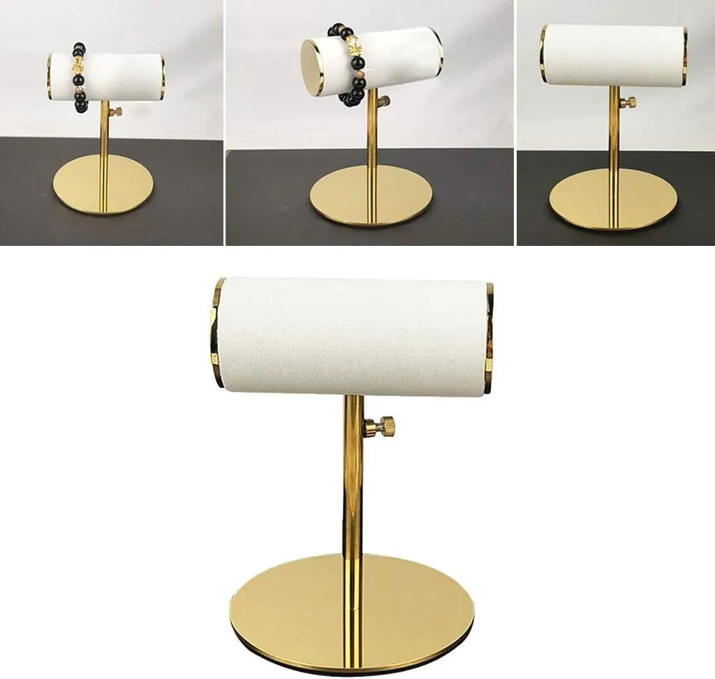 Watch Holder Organizer (White) Velvet fearsome comprehend static T-Bar Jewelry Display Stand Bangle Bracelet 