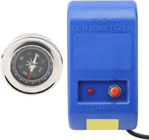 Watch Repair Tool with Long Power Cord for Screw Demagnetization solely realization ABS Material Blue Color (US Plug) Demagnetizer Compass Set Portable 