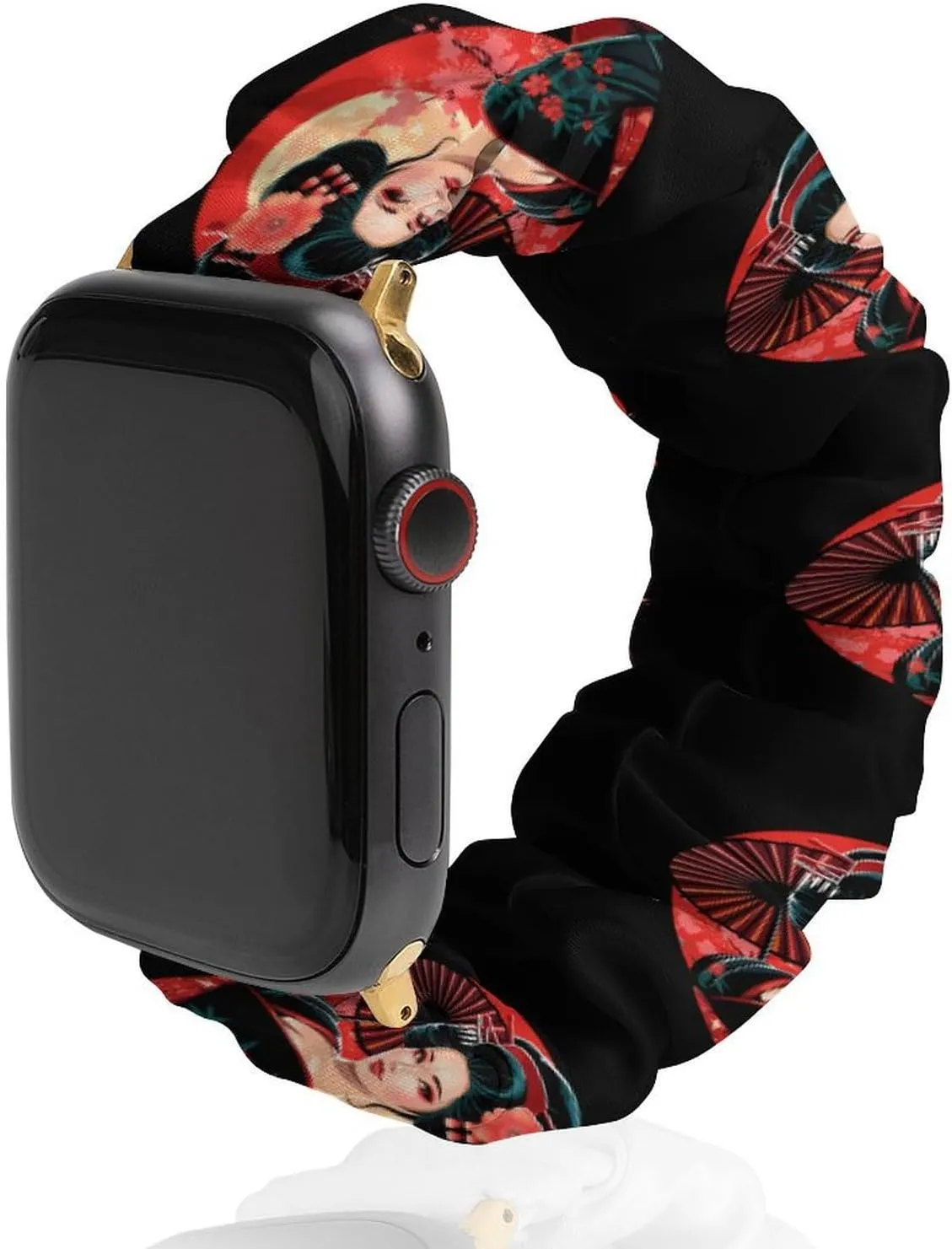 Watch Strap Soft Wristband Sport Replacement Band Compatible with IWatch Asian Inspired 80s Vintage Japanese simplification irresistible odd overirrigation acclaim cloth Geisha Watch Band Elastic 