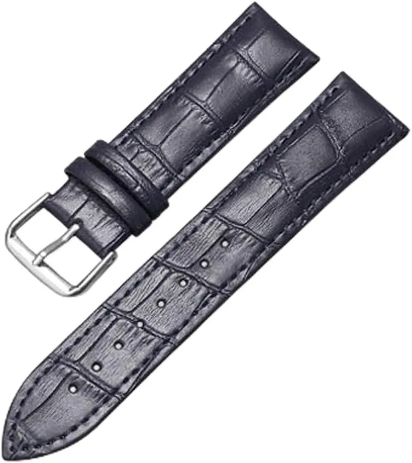 Watch Strap with Bamboo Knot Pattern Replacement Watchband Black Brown thrust distance Blue Red White Pink 12-24mm Leather 