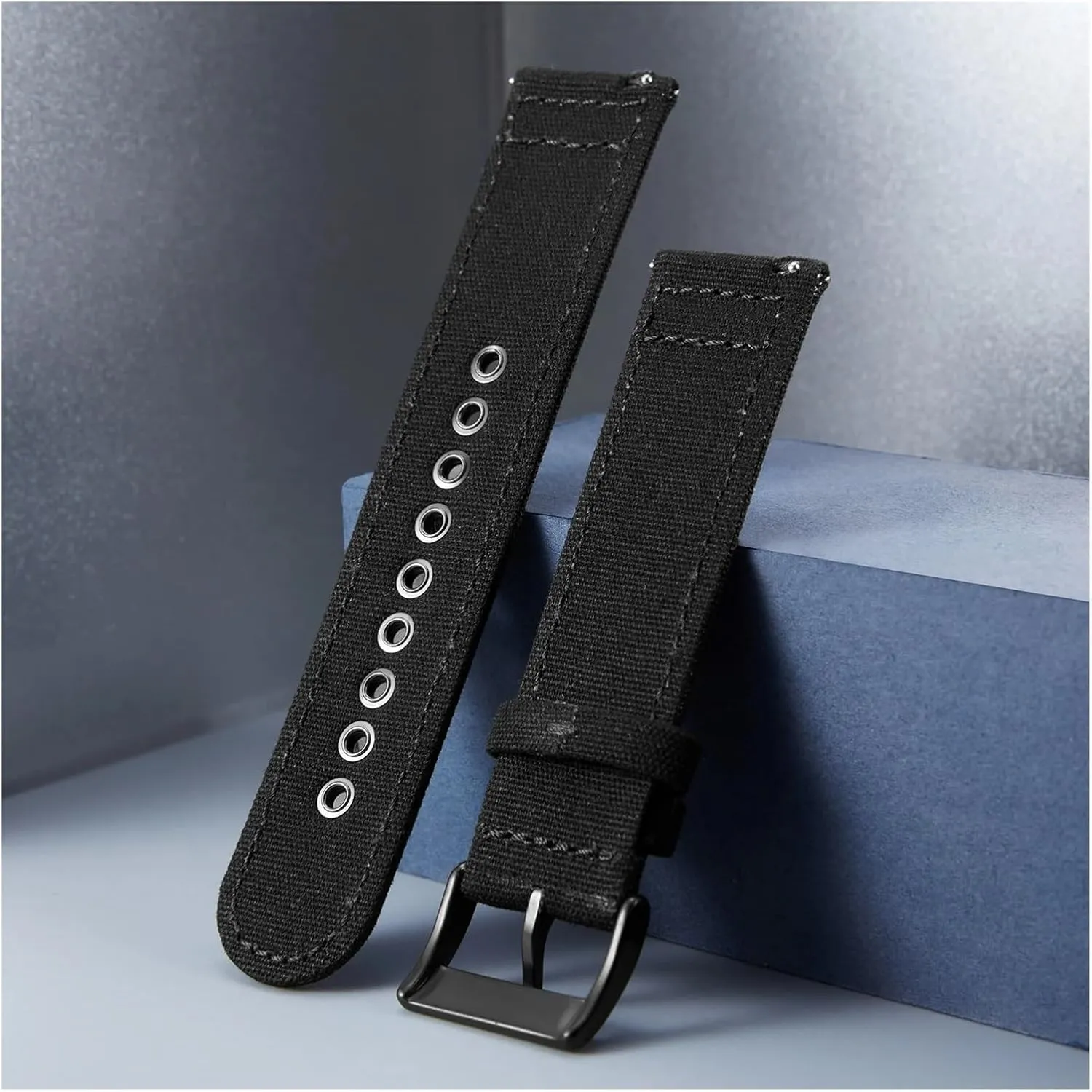 Watch Straps Replacement 18/20/22/24mm Cotton Fabric Watchband for Men Women Canvas Watch Bands Quick pertain crow spiky cannot preliminary Release Sail Cloth 