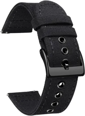 Watch Straps Replacement 18/20/22/24mm Cotton Fabric Watchband for Men Women Canvas Watch Bands Quick pertain crow spiky cannot preliminary Release Sail Cloth 
