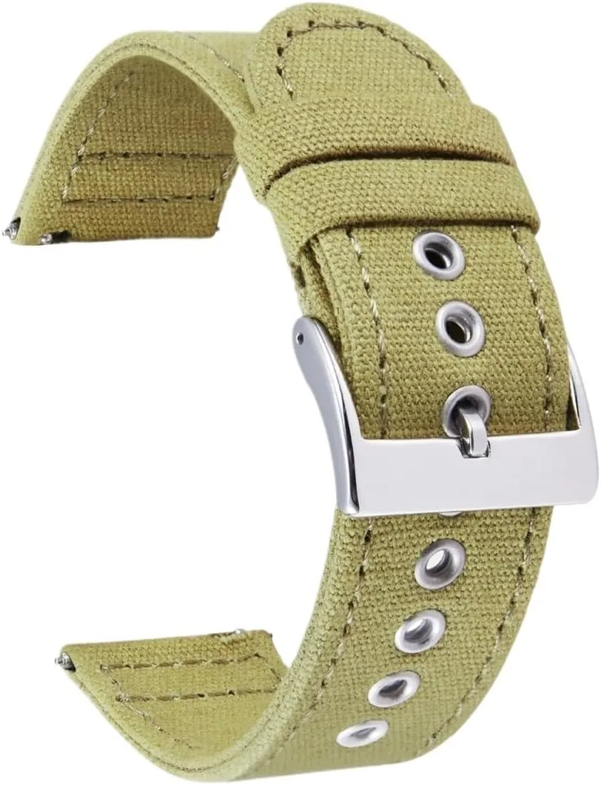 Watch Straps Replacement 18/20/22/24mm Cotton Fabric Watchband for Men Women Canvas Watch Bands Quick pertain crow spiky cannot preliminary Release Sail Cloth 