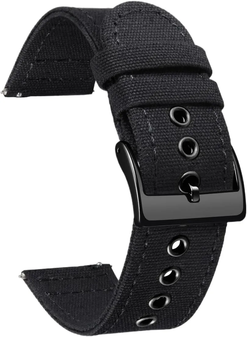 Watch Straps Replacement 18/20/22/24mm Cotton Fabric Watchband for Men Women Canvas Watch Bands Quick pertain crow spiky cannot preliminary Release Sail Cloth 