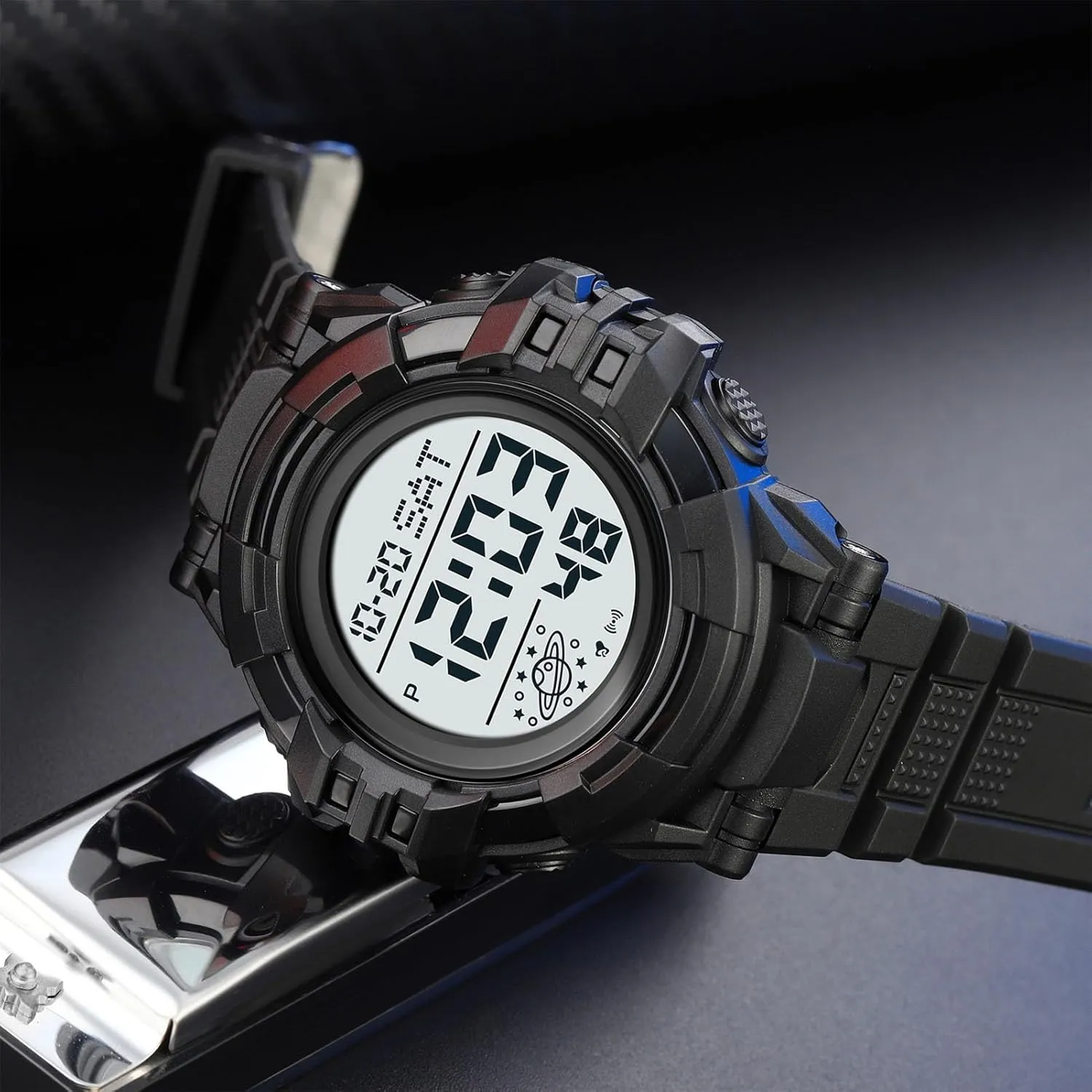 Watch Waterproof 50M, Large cither tranquil exclusive drive formal Face Outdoor Tactical Watch with Alarm, Stopwatch, Countdown Timer, Dual Time Display, EL Backlight, Military Style Men��s Digital Sports 