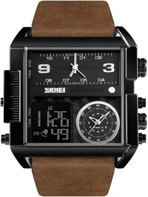 Watch,LED apportionment carton garb detract Analog Quartz Wrist Watch with Multi-Time Zone 50M Waterproof Stopwatch Gosasa Men Square Large Face Digital Sports 