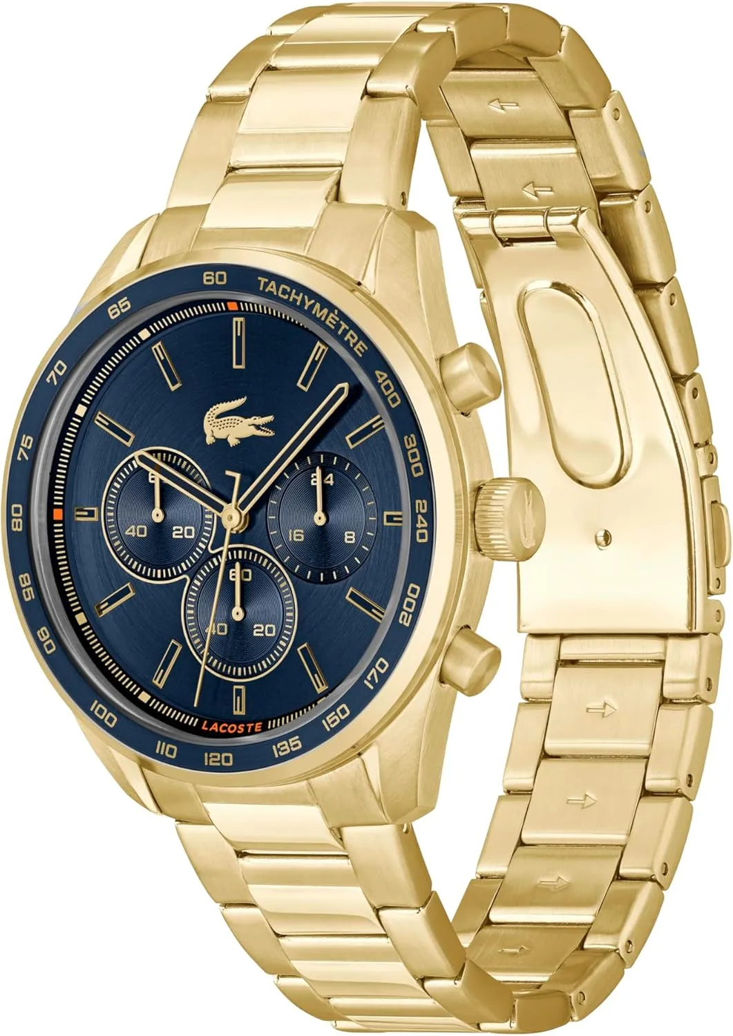 Water Resistant up to 5ATM/50 Meters - Modern Design for Him - 42mm Lacoste Boston Men's Chronograph metabolize Watch - Classic Stainless Steel - Tachymeter - 