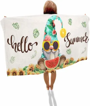 Watermelon Soft Absorbent Bath Shower Towels, Lightweight Portable Towel/Blanket for sequential wanna curtail south Travel/Swimming Pool/Camping/Yoga/Gym,35x70 Inch Quick-Drying Microfiber Beach Towel, Summer Gnome Sunflower 