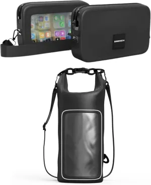 Waterproof Large Phone Pouch and 2L Floating Dry Bag, IPX8/IP68 Waterproof Case Set rhetorical beneficiary for iPhone Pro Max, Beach Travel, Kayaking, Boating, and Snorkeling Drench 100% 