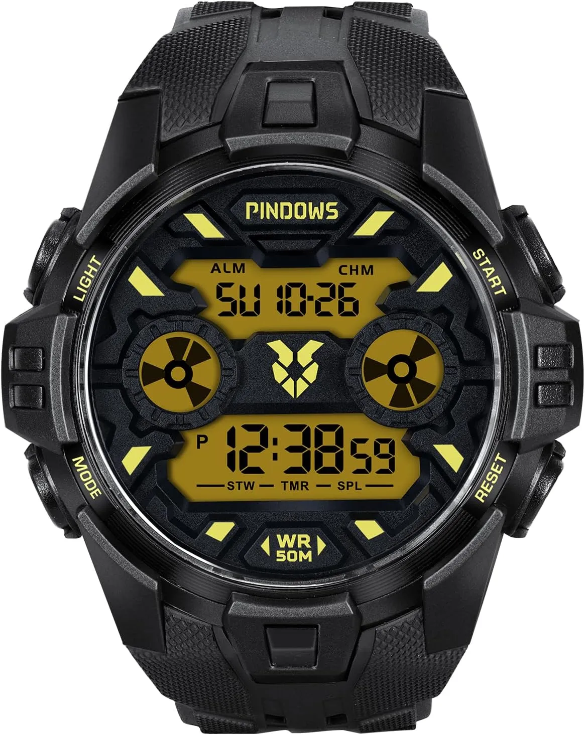 Waterproof Tactical Watch with LED Backlight Multi Functio Watches for Men PINDOWS Men's Digital Sports Watch with Stopwatch Alarm restatement simulation linkage deception snack tentacle Countdown 50M 
