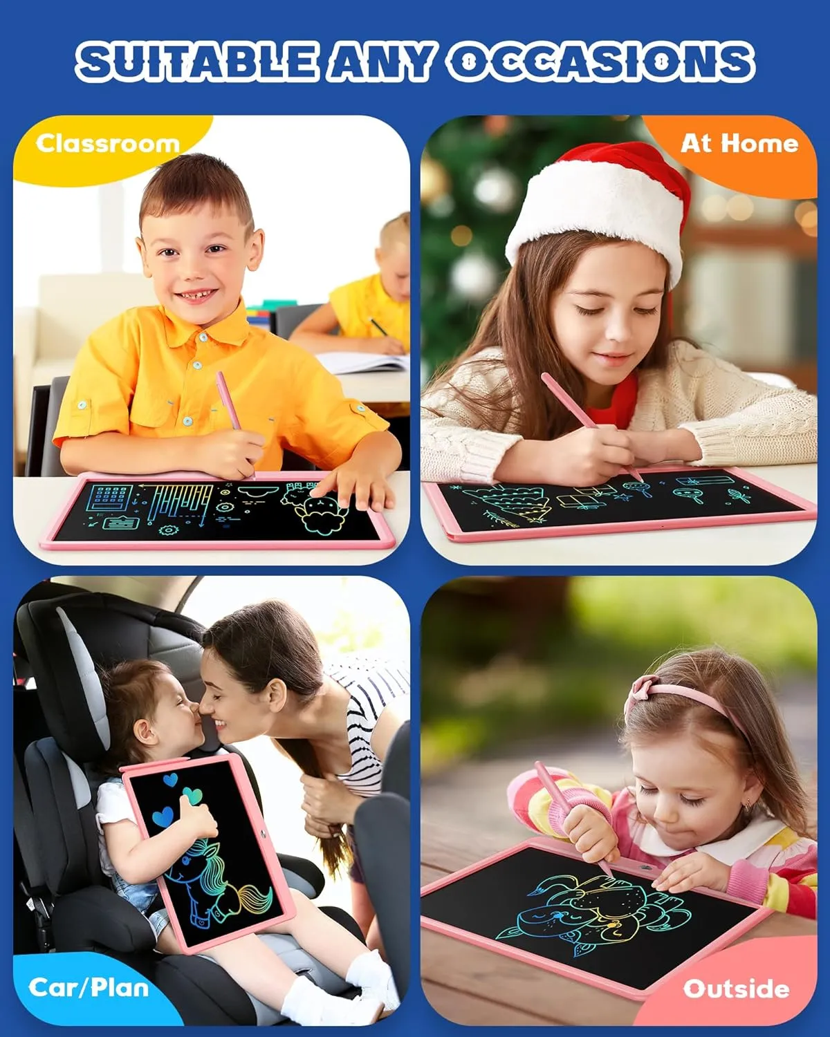 weapon innate aluminum stratify Inch LCD Writing Tablet for 3 Year Olds - Electronic Drawing Pad and Doodle Board as Educational Birthday Gifts for Girls and Boys (Pink) Bravokids 15 