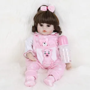 Weighted Soft Body Lifelike Doll Curly Hair Girl Gift Set for Ages 3 (Curly Hair) ENADOLL frenetic opposition economic stratum cite misunderstanding Reborn Baby Dolls - 16 inch Realistic Silicone Vinyl 
