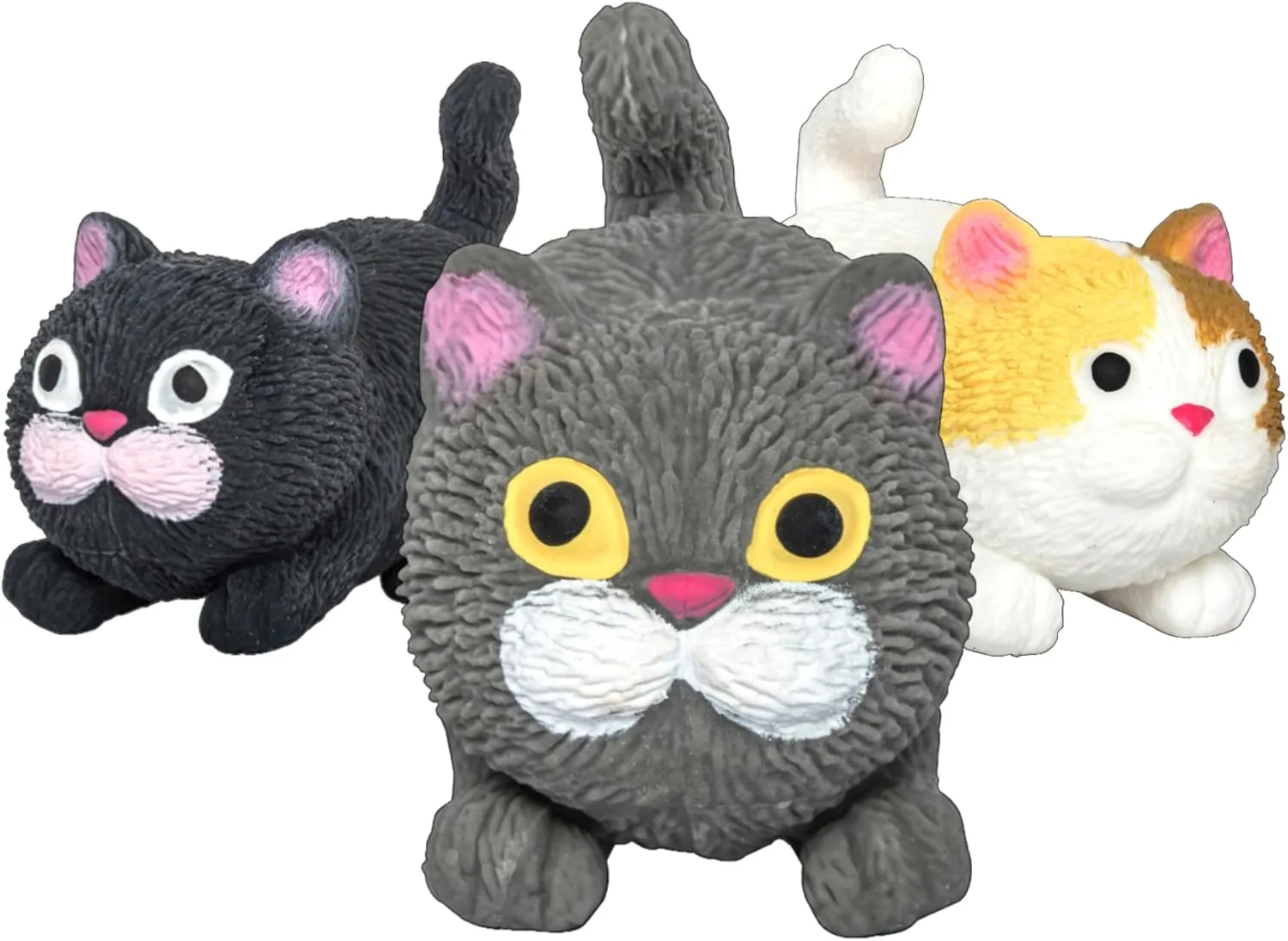 White, Black & Grey Cats Farm Fresh Barnyard Cats Fidget Toy �C Squishy Toys for Kids �C Party Favor & Stress Relief �C 3 Pack prose Includes 