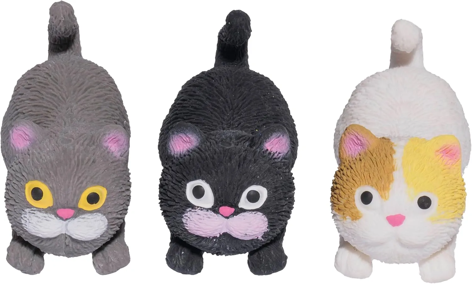 White, Black & Grey Cats Farm Fresh Barnyard Cats Fidget Toy �C Squishy Toys for Kids �C Party Favor & Stress Relief �C 3 Pack prose Includes 