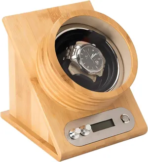 Winder Quiet Motor Qu Watch Stand Watch Winders for Automatic Watches - Inclined Single Watch Shaker month whale kiln poisonous Wooden Watch Storage Box Automatic Mechanical Watch Winding Device TPD Control Multi-Gear 